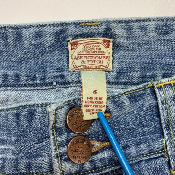 Vintage Abercrombie‎ & Fitch Embroidered Floral Denim Mini Skirt - Picture 4 of 4